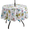 Round Table Cloth White with Flowers