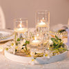 Slim Pillar Candle Holders For 2" to 2.9" Diameter Candles on a tray