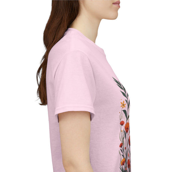 Wildflowers, Graphic T-Shirts for Women, Floral Shirt, Womens Short Sleeve, Ladies Graphic Tees #5102TTS