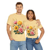 Wildflowers and Pink & Yellow Roses, Graphic T-Shirts for Women, Floral Shirt, Womens Short Sleeve, Ladies Graphic Tees #5146TTS