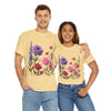 Wildflowers and Pink/Violet Roses, Graphic T-Shirts for Women, Floral Shirt, Womens Short Sleeve, Ladies Graphic Tees #5100TTS