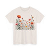 Wildflowers and Orange Roses, Graphic T-Shirts for Women, Floral Shirt, Womens Short Sleeve, Ladies Graphic Tees #5042TTS