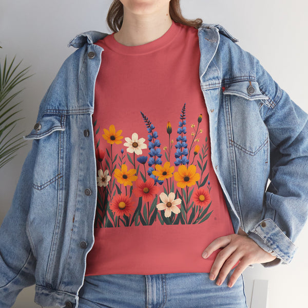 Wildflowers, Graphic T-Shirts for Women, Floral Shirt, Womens Short Sleeve, Ladies Graphic Tees #5111TTS