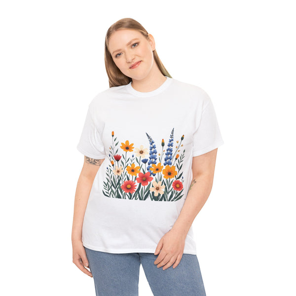 Wildflowers, Graphic T-Shirts for Women, Floral Shirt, Womens Short Sleeve, Ladies Graphic Tees #5111TTS