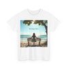 My Happy Place, Woman on Bench, Looking at Waves,  Safe Place T-Shirt, Finding My Happy Place Top, Ocean Waves,  #5003STS