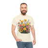 Wildflowers and Pink & Yellow Roses, Graphic T-Shirts for Women, Floral Shirt, Womens Short Sleeve, Ladies Graphic Tees #5141TTS