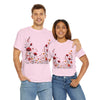 Wildflowers and Red Roses, Graphic T-Shirts for Women, Floral Shirt, Womens Short Sleeve, Ladies Graphic Tees #5033TTS