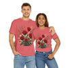 Wildflowers and Red Roses, Graphic T-Shirts for Women, Floral Shirt, Womens Short Sleeve, Ladies Graphic Tees #5129TTS
