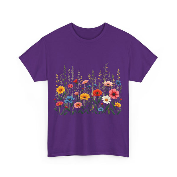 Wildflowers, Graphic T-Shirts for Women, Floral Shirt, Womens Short Sleeve, Ladies Graphic Tees #5113TTS