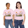 Wildflowers and Yellow Roses, Graphic T-Shirts for Women, Floral Shirt, Womens Short Sleeve, Ladies Graphic Tees #5028TTS