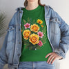 Wildflowers and Yellow Roses, Graphic T-Shirts for Women, Floral Shirt, Womens Short Sleeve, Ladies Graphic Tees #5135TTS