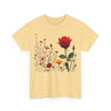 Wildflowers and a Red Rose, Graphic T-Shirts for Women, Floral Shirt, Womens Short Sleeve, Ladies Graphic Tees #5006TTS