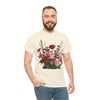 Wildflowers and Red & Pink Roses, Graphic T-Shirts for Women, Floral Shirt, Womens Short Sleeve, Ladies Graphic Tees #5132TTS