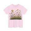 Wildflowers and White Roses, Graphic T-Shirts for Women, Floral Shirt, Womens Short Sleeve, Ladies Graphic Tees #5041TTS