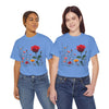 Wildflowers and a Red Rose, Graphic T-Shirts for Women, Floral Shirt, Womens Short Sleeve, Ladies Graphic Tees #5006TTS
