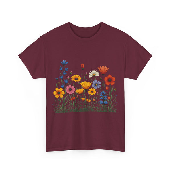 Wildflowers, Graphic T-Shirts for Women, Floral Shirt, Womens Short Sleeve, Ladies Graphic Tees #5116TTS