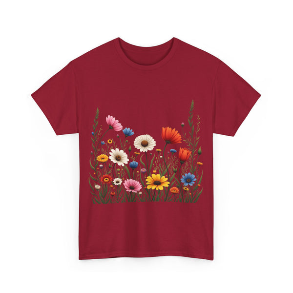 Wildflowers, Graphic T-Shirts for Women, Floral Shirt, Womens Short Sleeve, Ladies Graphic Tees #5109TTS