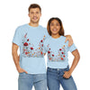 Wildflowers and Red Roses, Graphic T-Shirts for Women, Floral Shirt, Womens Short Sleeve, Ladies Graphic Tees #5033TTS