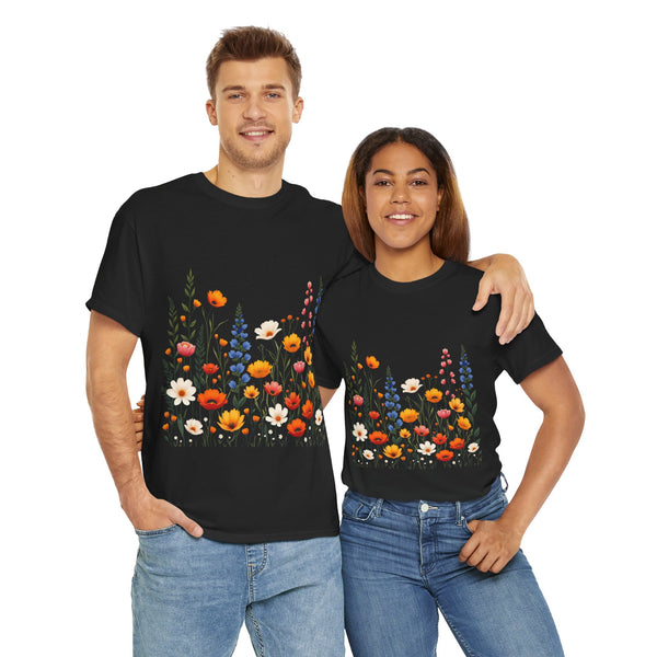 Wildflowers, Graphic T-Shirts for Women, Floral Shirt, Womens Short Sleeve, Ladies Graphic Tees #5110TTS