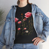 Wildflowers and Pink Roses, Graphic T-Shirts for Women, Floral Shirt, Womens Short Sleeve, Ladies Graphic Tees #5018TTS