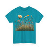Wildflowers and White Roses, Graphic T-Shirts for Women, Floral Shirt, Womens Short Sleeve, Ladies Graphic Tees #5041TTS