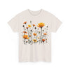 Wildflowers and Yellow Roses, Graphic T-Shirts for Women, Floral Shirt, Womens Short Sleeve, Ladies Graphic Tees #5011TTS