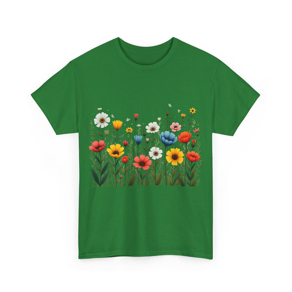 Wildflowers, Graphic T-Shirts for Women, Floral Shirt, Womens Short Sleeve, Ladies Graphic Tees #5114TTS