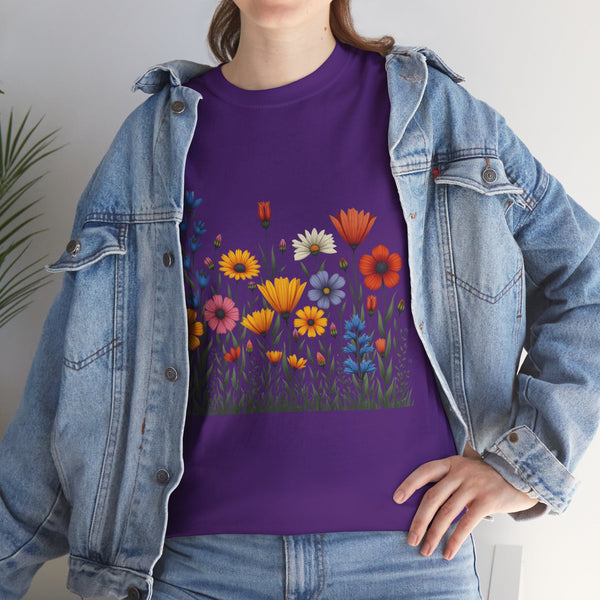 Wildflowers, Graphic T-Shirts for Women, Floral Shirt, Womens Short Sleeve, Ladies Graphic Tees #5116TTS