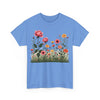 Wildflowers and Pink Roses, Graphic T-Shirts for Women, Floral Shirt, Womens Short Sleeve, Ladies Graphic Tees #5020TTS