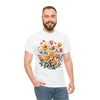Wildflowers and Pink & Yellow Roses, Graphic T-Shirts for Women, Floral Shirt, Womens Short Sleeve, Ladies Graphic Tees #5139TTS