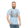 Wildflowers and Orange Roses, Graphic T-Shirts for Women, Floral Shirt, Womens Short Sleeve, Ladies Graphic Tees #5042TTS