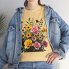 Wildflowers and Pink & Yellow Roses, Graphic T-Shirts for Women, Floral Shirt, Womens Short Sleeve, Ladies Graphic Tees #5150TTS