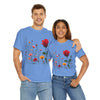 Wildflowers and a Red Rose, Graphic T-Shirts for Women, Floral Shirt, Womens Short Sleeve, Ladies Graphic Tees #5006TTS