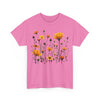 Wildflowers and Yellow Roses, Graphic T-Shirts for Women, Floral Shirt, Womens Short Sleeve, Ladies Graphic Tees #5011TTS