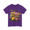 Wildflowers and Pink & Yellow Roses, Graphic T-Shirts for Women, Floral Shirt, Womens Short Sleeve, Ladies Graphic Tees #5150TTS
