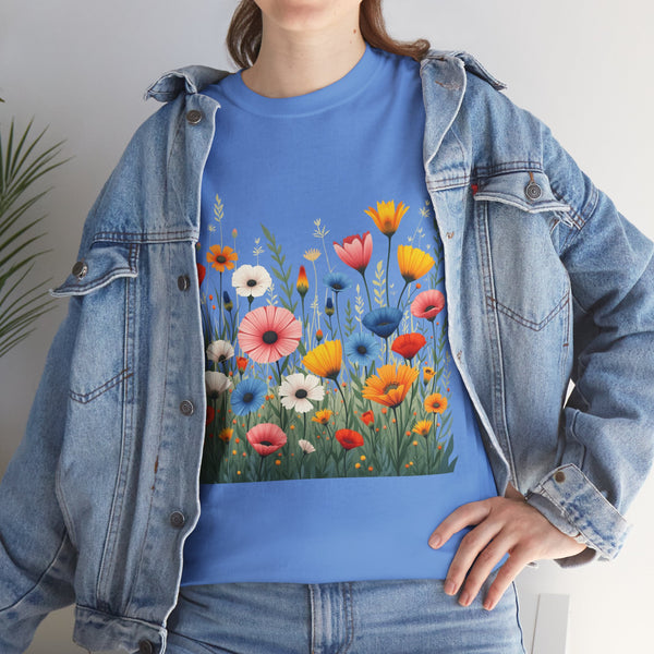Wildflowers, Graphic T-Shirts for Women, Floral Shirt, Womens Short Sleeve, Ladies Graphic Tees #5108TTS