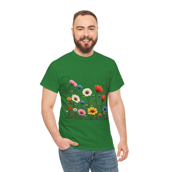 Wildflowers, Graphic T-Shirts for Women, Floral Shirt, Womens Short Sleeve, Ladies Graphic Tees #5109TTS