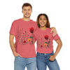 Wildflowers and a Red Rose, Graphic T-Shirts for Women, Floral Shirt, Womens Short Sleeve, Ladies Graphic Tees #5006TTS