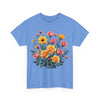 Wildflowers and Pink & Yellow Roses, Graphic T-Shirts for Women, Floral Shirt, Womens Short Sleeve, Ladies Graphic Tees #5139TTS