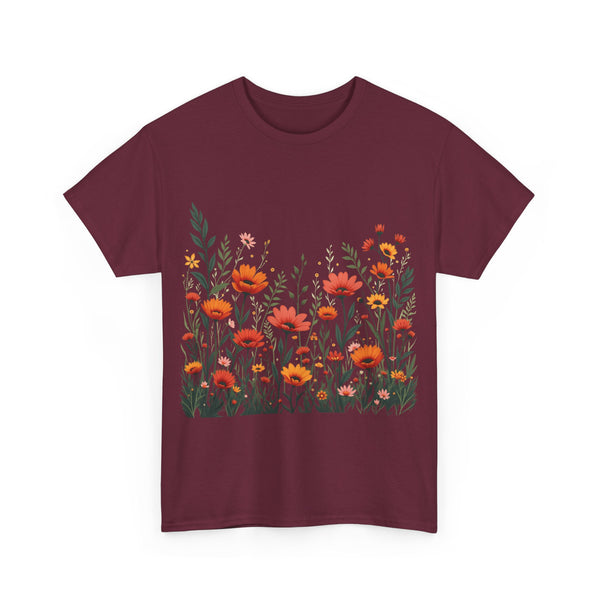 Wildflowers, Graphic T-Shirts for Women, Floral Shirt, Womens Short Sleeve, Ladies Graphic Tees #5102TTS