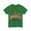 Wildflowers and Red Roses, Graphic T-Shirts for Women, Floral Shirt, Womens Short Sleeve, Ladies Graphic Tees #5032TTS