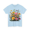 Wildflowers and Pink & Yellow Roses, Graphic T-Shirts for Women, Floral Shirt, Womens Short Sleeve, Ladies Graphic Tees #5150TTS