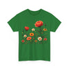 Wildflowers and Orange Roses, Graphic T-Shirts for Women, Floral Shirt, Womens Short Sleeve, Ladies Graphic Tees #5043TTS