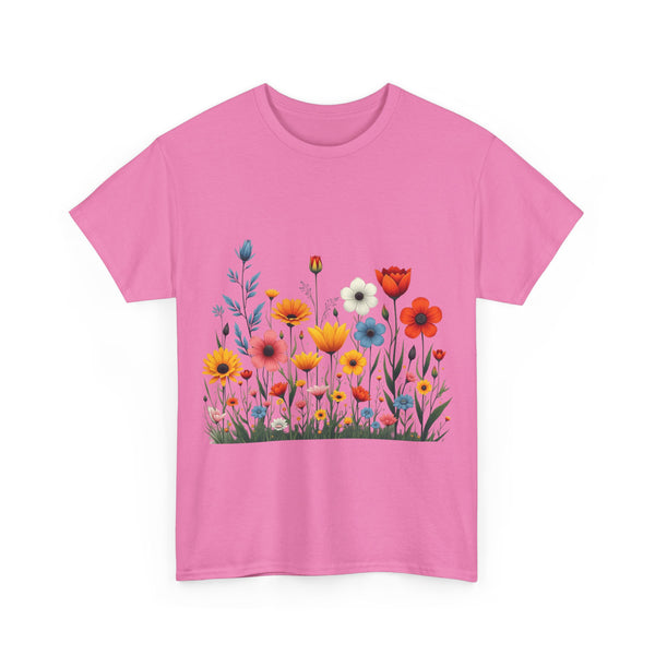 Wildflowers, Graphic T-Shirts for Women, Floral Shirt, Womens Short Sleeve, Ladies Graphic Tees #5115TTS