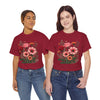 Wildflowers and Pink & Red Roses, Graphic T-Shirts for Women, Floral Shirt, Womens Short Sleeve, Ladies Graphic Tees #5133TTS