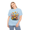 Wildflowers and Pink & Yellow Roses, Graphic T-Shirts for Women, Floral Shirt, Womens Short Sleeve, Ladies Graphic Tees #5141TTS