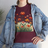 Wildflowers and Orange Roses, Graphic T-Shirts for Women, Floral Shirt, Womens Short Sleeve, Ladies Graphic Tees #5047TTS