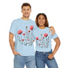 Wildflowers and Pink Roses, Graphic T-Shirts for Women, Floral Shirt, Womens Short Sleeve, Ladies Graphic Tees #5018TTS