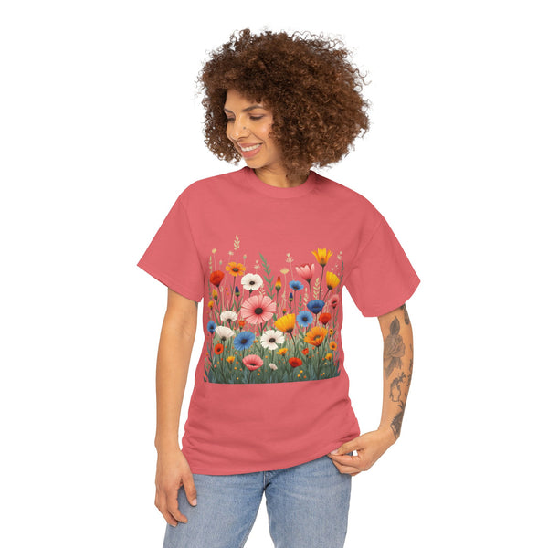 Wildflowers, Graphic T-Shirts for Women, Floral Shirt, Womens Short Sleeve, Ladies Graphic Tees #5108TTS