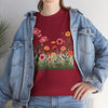 Wildflowers and Pink Roses, Graphic T-Shirts for Women, Floral Shirt, Womens Short Sleeve, Ladies Graphic Tees #5020TTS